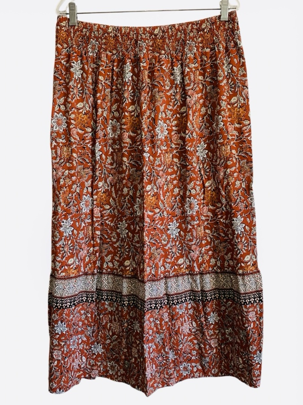 J. Jill Floral Print Smocked Waist Maxi Skirt